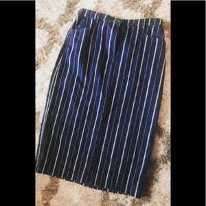 STRIPED DENIM JEAN SKIRT FITS APPROX SIZE 12